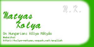 matyas kolya business card